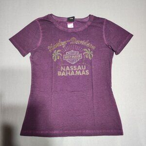 Harley-Davidson T-shirt Nassau Bahamas women's size M purple colour short sleeve